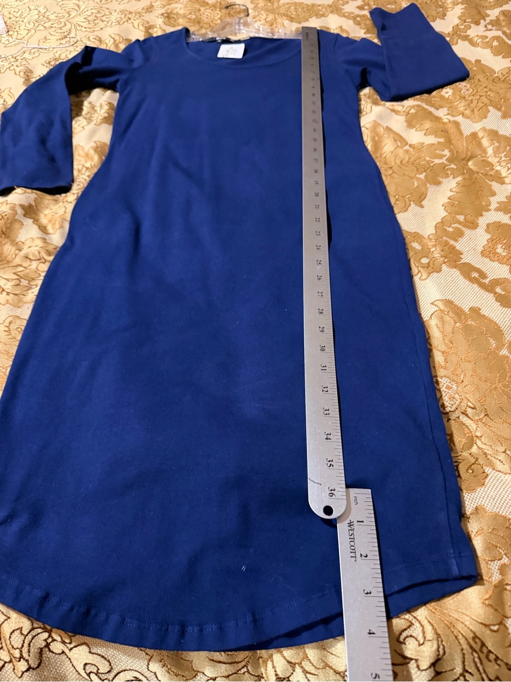 Monrow Navy Scoop-Neck Long Cotton Sleeve Sheath Dress, NWOT, Sz M - Picture 16 of 16